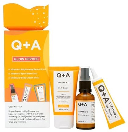 Q+A Glow Heroes Hautpflege-Geschenkset, 3-teilig