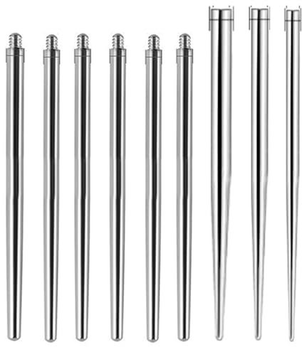 GXGM 9 Pcs Piercing Taper Insertion Chirurgenstahl 14G 16G 18G für Ohr/Nase/Lippe/Bauch/Nippel/Zunge Piercing Tool Body Stretching Piercings Kit Assistant Tool