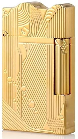 Sanji Classic Mermaid Feuerzeug, Kerosin-Seitenschieber-Zündung, Kupferfeuerzeug für Zigarren, Sammlung, Geschäftsgeschenk, Herrengeschenk(Gold)