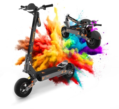 Kukirin G4 Patinete Electrico Adultos, Motores 2400W & Batería 60V 20Ah MAX Autonomía, 11 Neumáticos Todo Terreno Patinetes Eléctricos Todoterreno Plegable, 3 Modos Velocidad, E Scooter Carga 150 kg