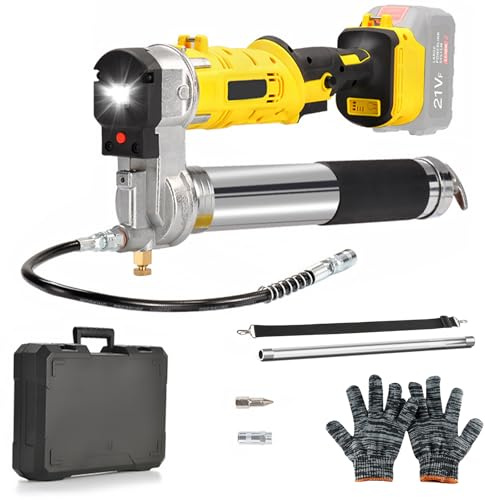 CISSIYOG Pompe a Graisse Electrique Compatible avec Makita 18V Battery, 10 000 PSI Pistolet à Graisse sans Fil avec Lumière LED, Pistolet Graisseur Professionnel (sans Batterie)
