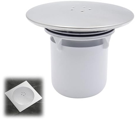 Shower Drain Cover Shower Trap Cover Shower Drain Outlet Shower Plughole Cover 115mm Removable Top Fitting Cap for Fast