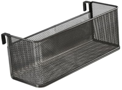 Folpus Hängekorb, Obst Aufbewahrungskörbe, hängende Obstkörbe, selbstklebend, hängende Lagerung Organisator, Metallgitter Körbe abnehmbar für Küche Bad Schränke, 38 x 18 x 12.5 cm