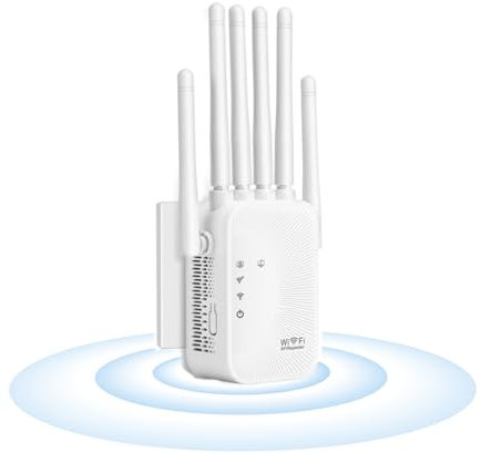 Ripetitore WiFi 2025 Amplificatore Segnale Wifi con 6 Antenne,2 Porte LAN,Supporta la Modalità Ripetitore/Router/Acess Point, Wifi Extender Compatibile con Tutti i Router,Adatto per casa e ufficio