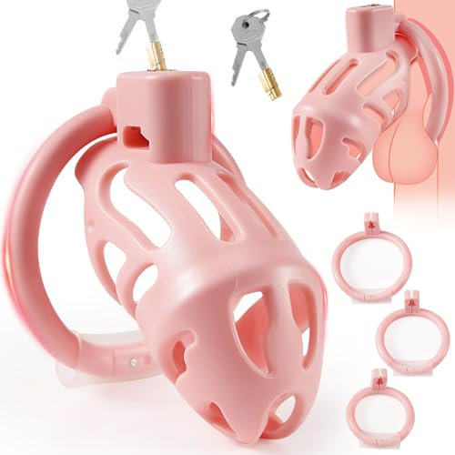 BDSMAGE chastity cage con con 3 Anelli per il Pene Rimovibili, gabbia castità per uomo, Gabbie per Pene gabbia per il cazzo SM bondage slave sex toys