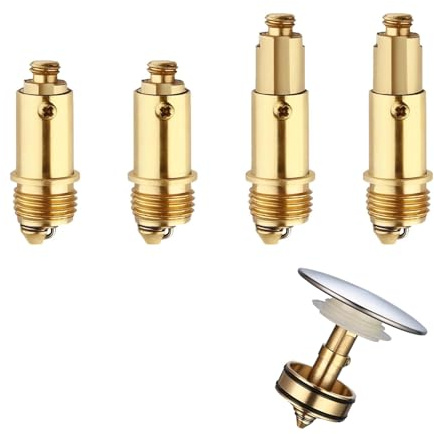 4 Piezas Valvula Click Clack Lavabo, Válvula para Lavabo Clic Clac, Perno Válvula de Desagüe, Latón de Recambio para desagüe de Lavabo, Perno De TapóN De LatóN con Resorte para MayoríA De Los Lavabos