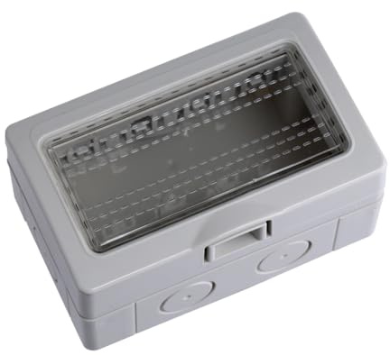 Contenitore grigio da parete per moduli, compatibile con BTicino Matix, 4 moduli, IP55 da esterno, Scatola per impianto elettrico, tecnopolimero ad alta resistenza, per pulsanti, prese, interruttori