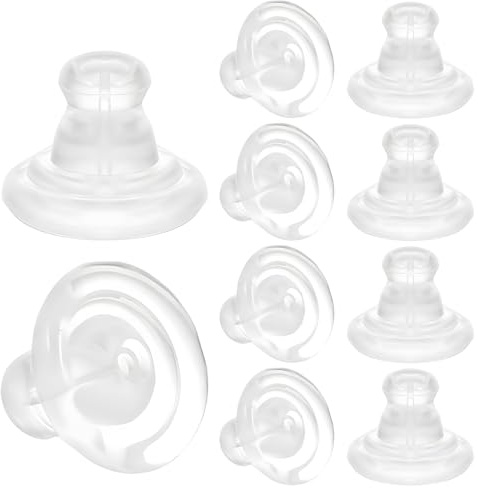 10 piezas de cierres para aretes de silicona para orejas caídas, parte trasera transparente para aretes pesados, cierre seguro para tachuelas, reemplazos, sin irritación, suave, transparente, para