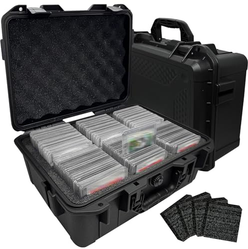 CurioCrate Toploader Storage Box, Top Loader Hard Case Holds 300 35pt Toploaders for 3 x 4 Rigid Card Holders for Trading & Sports Cards, Toploader Hard Box with Removable Thick Foam Slots