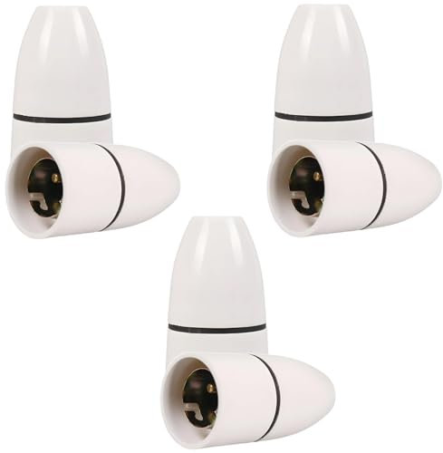 6Pcs B22 Bayonet Light Fitting, Pendant Light Fitting, Bayonet Pendant Lamp Holder White Ceiling Lights Fitting Unswitched for Pendants Lamps Chandeliers and Wall Lamps