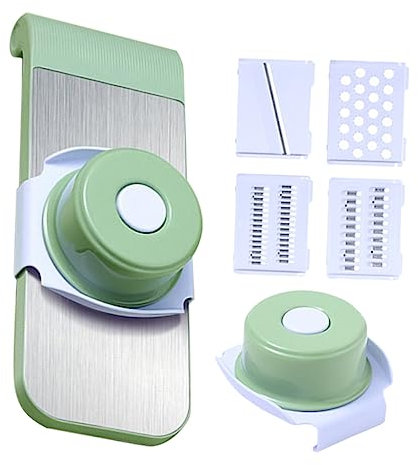 OFFSCH 1 Juego Cortadora Multifuncional de Verduras con Pelador y Rallador Herramienta de Cocina Cortar y Rallar Compacto Limpiar Preparar Espaguetis de Calabacín