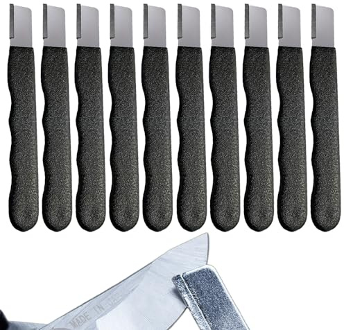 Messerschärfer, Schärfer für Gartengeräteklingen, Abziehsteine für Rasenmäher, Gartengeräte, Rasenmäher Messerschärfer Profi, Knife Sharpener für Axt, Machete, Heckenschere, Schere, Beil (Schwarz*10)