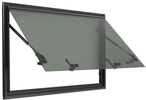 MEELRYD Fenêtre latérale pour camping-car, 800 x 500 mm, avec moustiquaire et store intégré, pour camping-car, caravane (coins droits)