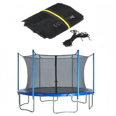 Generisch Neu Trampolin Sicherheitsnetz 244 305 366 427 cm Ersatznetz Tampolin innenliegend Netz mit Reißverschluss und Schnallen, Schutznetz für Gartentrampolin, für 6/8 Stangen, Netzhöhe 170 cm