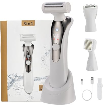 Afeitadora Eléctrica para Mujer, Depiladora Facial 3 en 1 para Cara, Nariz, Axilas, Piernas, Bikini, USB recargable, Regalo para Mujer, Cumpleaños, Navidad, San Valentin