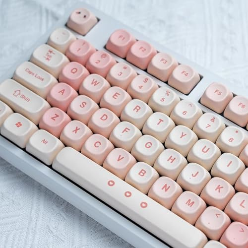 131 Keys PBT Dye Sub Pink Keycaps Custom Moa Profile Keycaps Set Fit for 61/64/87/104/108 Cherry Mx Switches Mechanical Keyboard