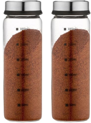 Jorzer Saliera e pepiera grandi con fori regolabili, con coperchio in acciaio inox, 2 pezzi, colore: bianco e nero