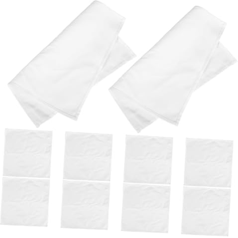 MAGICLULU Lot De 10 Serviettes De Table En Tissu Réutilisables En Coton Blanc