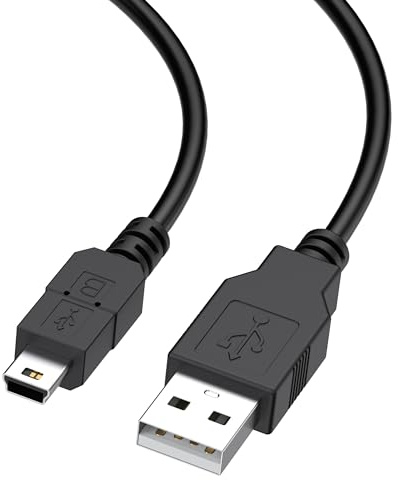 Yisica Mini USB Cable, USB 2.0 Type A to Mini B Cable Support Data Sync and Charging, Mini B 5-Pin Lead Compatible with Hero 4/3, PS3 Controller, Dash Cam, SatNav, GPS Receiver, PDAs, Camera