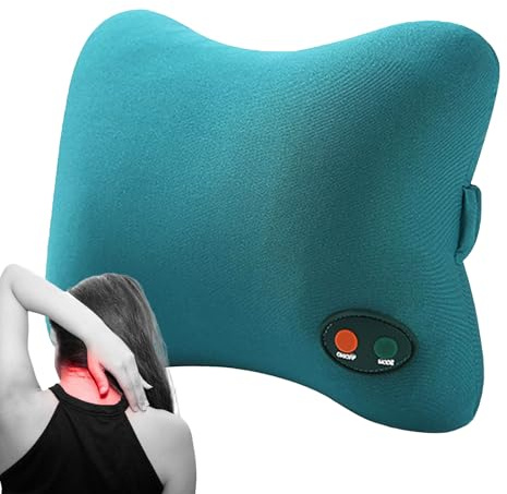 Coussin De Massage – 24x18.5x7.5cm | Coussin Masseur Électrique Vibratoire | Appareil Portable Anti-Douleur Dos Et Nuque | Masseur Pour Relaxation À Domicile, Bureau Ou Voyage