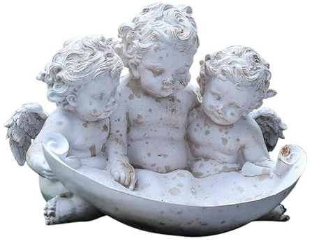 Ailan Statua da giardino a forma di angelo, statuetta Per nordica vintage con mangiatoia per uccelli per giardino esterno, che aggiunge un tocco di Per eleganza e fascino a qualsiasi villa o