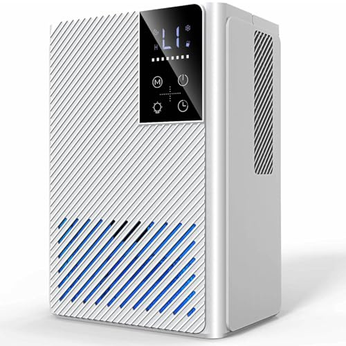 Deshumidificador Eléctrico 2500ML, Deshumificadores de Humedad, Apagado Automático, Portátil, Deshielo Automático, Modo de Sueño Ultra Silencioso, Deshumidificador para Baño, Dormitorio