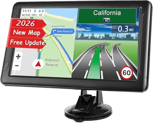 9-inch GPS Navigator for Car, Latest 2026 Map Touch Screen GPS Navigation System,Truck GPS Sat Nav, Voice Guidance and Speed Camera Warning GPS,Lane Guidance Assist, Lifetime Live Map Updates