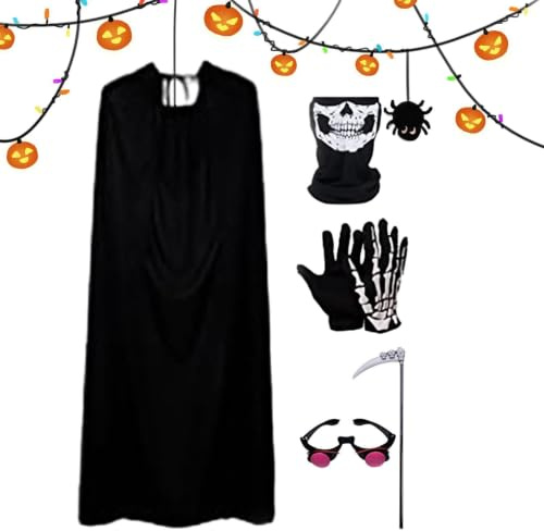 Genérico Halloween med set med gräsklippare | Skräckkappa kostym set för cosplay, förtrollade hus, maskerader, scenföreställningar, karnevaler och rollspel