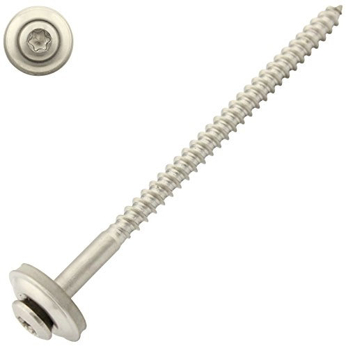 10 Stück Spenglerschrauben mit EPDM Dichtscheibe - 15 mm - Innensechsrund TX - 4,5x100 mm DIN7995 Edelstahl A2 V2A - SC-Normteile