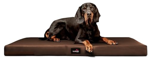 tierlando® Orthopädische Hundematratze Alice Easy CLEAN Kunstleder Visco-Hundematte Größe: 80x60cm | Farbe: 01 Braun