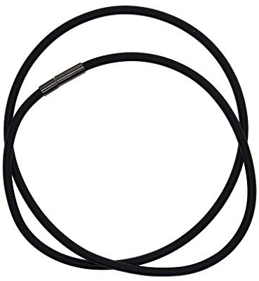 FITYLE Bracelet En Caoutchouc avec Cordon En Caoutchouc avec de Accessoires pour Bijoux - 3 Mm, Noir, 45cm