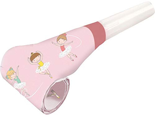 Amscan 9903958 - Luftrüssel Kleine Tänzerin, 8 Stück, Größe ca. 30 cm, Rosa mit mehrfarbigen Motiven, Partytröte, Little Dancer, Ballett, Give Away, Geburtstag, Karneval, Kinderparty