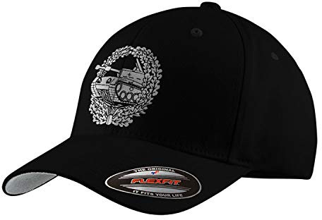 Copytec Pz Truppe Barettabzeichen Wappen Einheit Bundeswehr Heer - Kappe #16850, Farbe:Schwarz, Flexfit Kappe:L/XL
