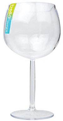 Bello 4 Reusable Plastic Gin Tonic Balloon Cocktail Glass 600ml Party Garden