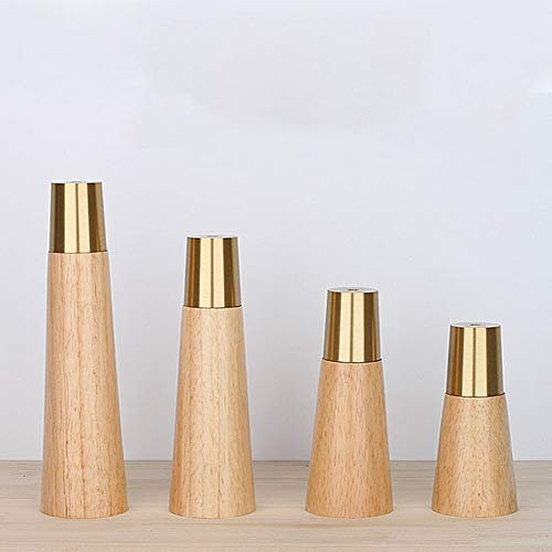Furniture legs 10 cm, 12 cm, 15 cm, 18 cm Möbelbeine Möbelfüße aus Massivholz, rund Konisch Sofafüße, Ottomane, Couch, Schrank,Möbel hölzern Beine, Messingfuß, schwarz, Nussbaum, Holzfarbe