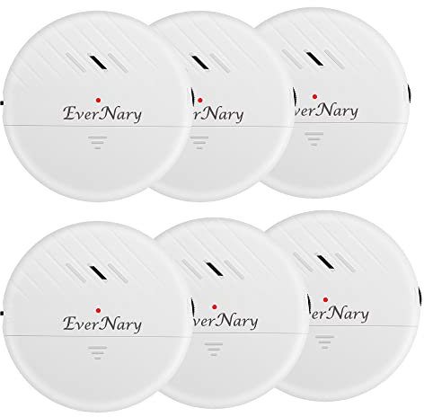 EverNary Window Vibration Alarm,125dB Loud Ultra-Slim Anti-Theft Alarm for Door and Window Glass Break Sensor Alert with Adjustable Sensitivity (6, White)