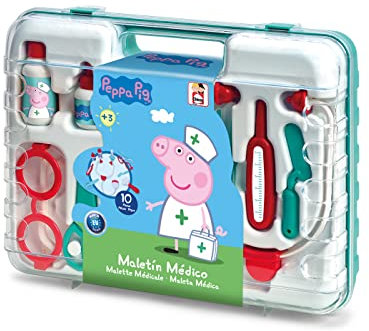 Chicos - Arztkoffer Peppa Pig | Kinderarztkoffer | Rollenspiel mit 10 Accessoires: Stethoskop, Thermometer, Schere, Pinzette und mehr | Geschenk für Kinder | Arztkoffer für Kinder ab 3 Jahren (87020)