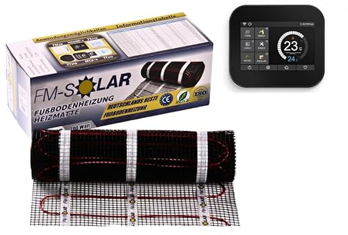 Riscaldamento elettrico a pavimento, 4 m², 200 W/m², piastrelle TWiin, termostato: WiFi Deluxe, nero