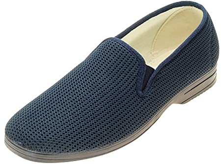 Mäns Nylon Grid Sneaker Strandstrand för hus och gata. 25 borgmästare. ventilerande öppet nät. Vår sommar. Golv Halkfritt Gummi. Standar Bredd Skorna. R0875, Marine 3, 43 EU