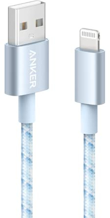 Anker 3.3ft Lightning Cable, 331 Cable, Premium Nylon USB-A to Lightning Cord, MFi Certified for iPhone 14 Plus 14 14 Pro Max 13 13 Pro 12 11 X XS XR (Charger Not Included) (Winter Blue)
