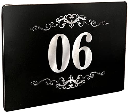 Door Number Plaques for Wall House Number Plaques Personalised House Sign Laser Engraved Black Aluminium Front Door Sign (Pattern)