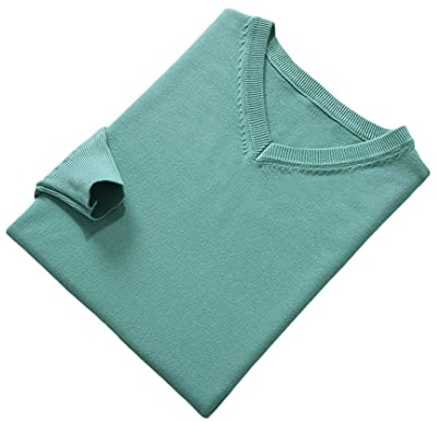 Vogrtcc Suéter de Cachemira para Hombre, Jersey de Cuello en V, Suave y Cálido, Suéter de Punto para Otoño e Invierno