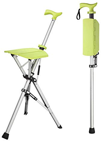 GGZONE Bastones para Personas Mayores discapacitadas, bastón con Asiento Aleación de Aluminio Liviana Diseño ergonómico Bastones Plegables Taburete Silla Beautiful Scenery