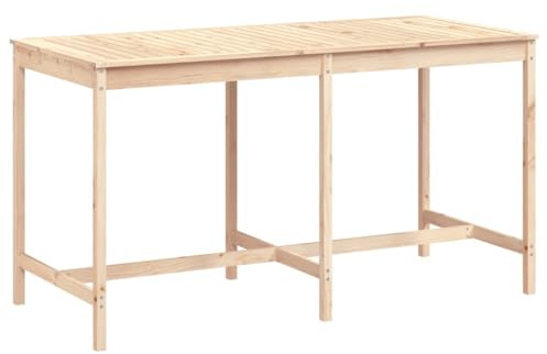 Makastle Rechteckiger Gartentisch Garten Esstisch Balkontisch Bistrotisch Terrassentisch Holztisch wetterfest Gartenmöbel, 203,5x90x110 cm Massivholz Kiefer