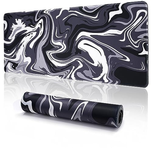 YUWLDD Gaming Desk Pad (31.5 x 11.8 x0.12 inch), Washable Large Mouse Mat with Anti-Slip Rubber Base, Extended for Office & Home