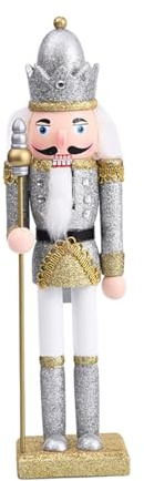 Qianly Schiaccianoci di Natale, Statuetta Del Soldatino Schiaccianoci, Decorazioni in Legno a Forma di Schiaccianoci, Bomboniere per Feste, Lavoretti Da, Argento