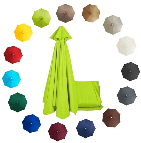 2.0m 2.7m 3.0m Replacement Parasol Canopy Garden Parasol Sunshade Fabric Cover patio umbrella Replacement Canopy Outdoor Sun Umbrella Replacement Cloth 6 Ribs/8 Ribs (Color : Grass green, Size : 2.7