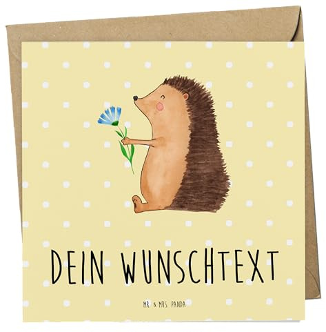 Mr. & Mrs. Panda karte personalisiert Igel Blumen - Personalisierte Geschenke, Grußkarte, Grußkarten, Postkarte, Krankheit, Gute Besserung, Lustige Sprüche, Karten, Genesungswünsche, krank