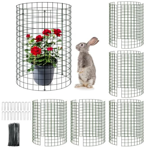 18 protezioni per piante da animali, 43,2 x 30,5 cm, gabbie per piante da esterno, set di 6 gabbie da giardino in filo robusto per tenere fuori gli animali, perfette per gli appassionati di