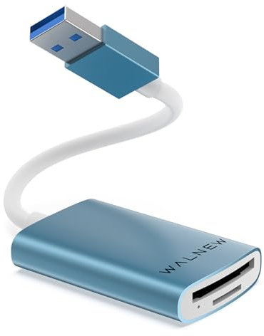 WALNEW USB 3.0 Micro SD Card Reader with Dual Slots for SD/SDXC/SDHC/Micro SDXC/TF/Micro SDHC/UHS-I,Universal Memory Card Reader for Mac OS,Windows,Android on PC,Laptop,and Camera (Blue)